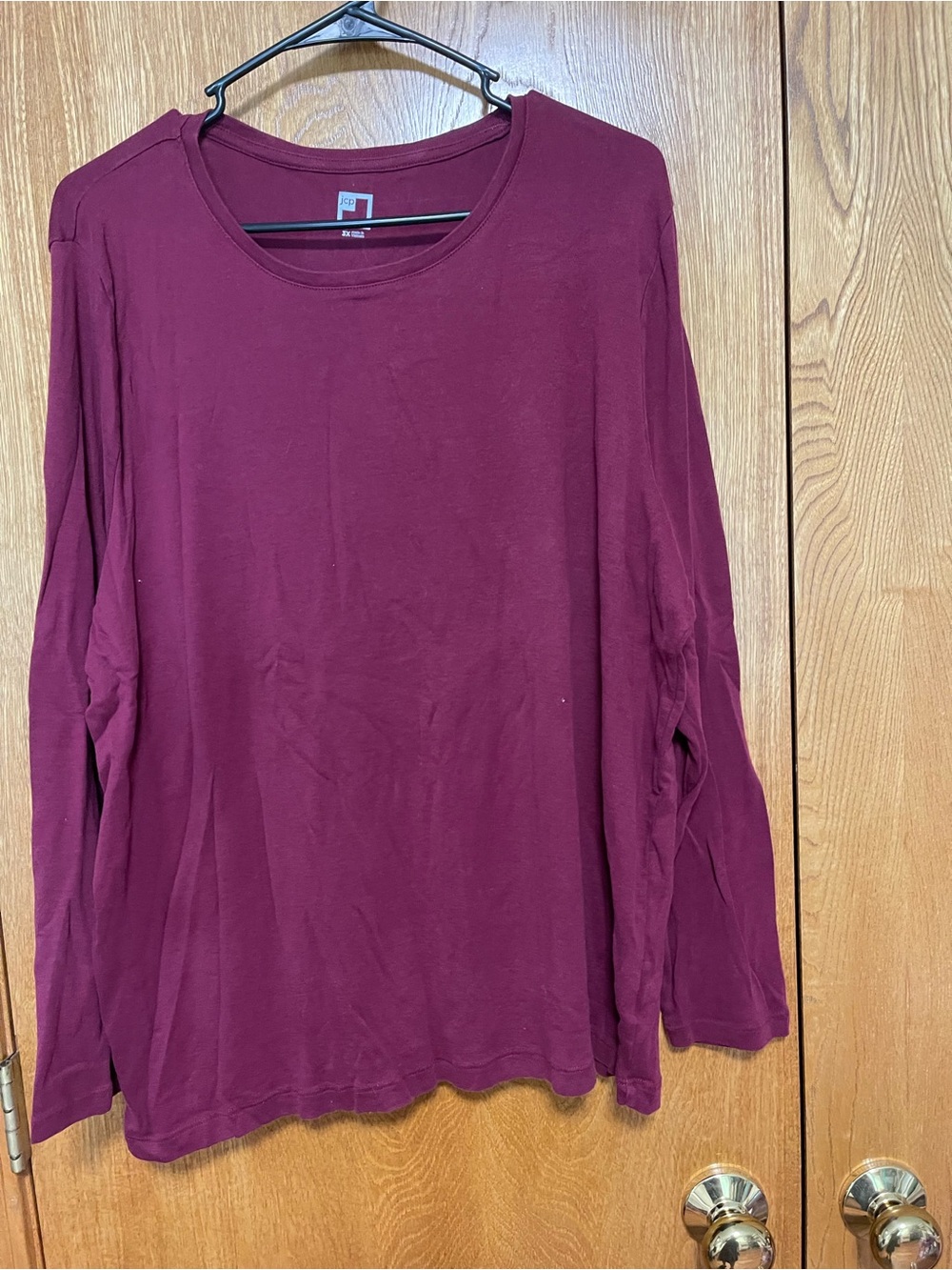 jcpenney Long Sleeve Crew Neck Top - Burgundy